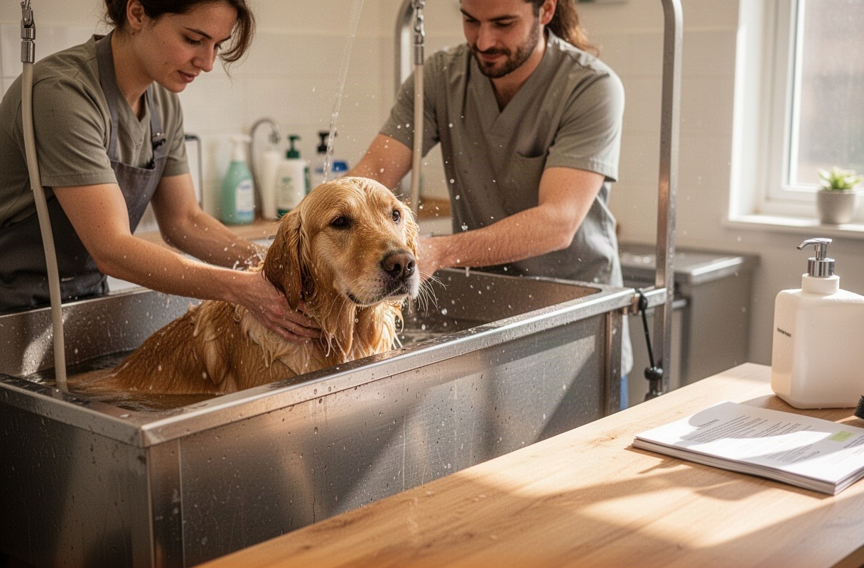 Baño y deslanado canino
